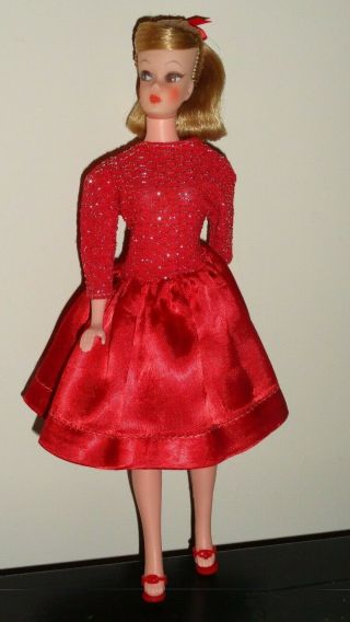 Vintage Barbie Clone Eegee Doll With Red Satin Dress Factory Made Correct Heels