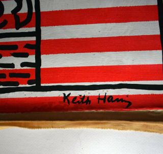 Vintage Abstract Canvas Signed Keith Haring,  Modern Art 3
