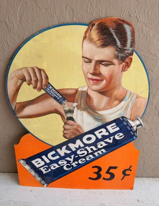 Vintage Advertising 35 Cent Bickmore Easy Shave Cream Counter Display Ad20
