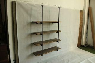 Diy Ceiling Pipe Shelf Wall Vintage Hung Bracket Industrial Shelves Silver 8