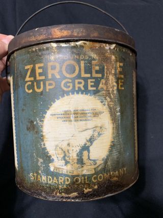 Vintage Rare Zerolene Cup Grease 10 Pounds Standard Oil California Can