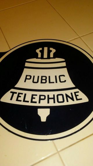 14 " Vintage Public Telephone Pay Phone Booth Sign Bell System