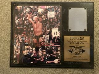 Rare Wwe/ Wwf Wrestlemania Xv World Champion Plaque Stone Cold Steve Austin 1999