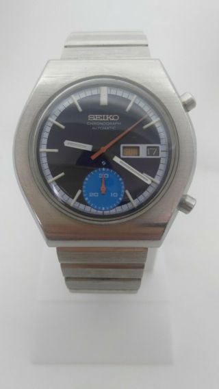 Vintage Seiko 6139 8020 Chronograph Day Date Automatic Watch Japan