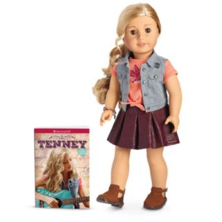 American Girl Tenney Grant Doll & Book Nib 18 " Tenny Guitar Player