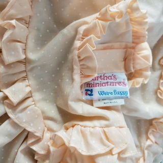 Vintage Martha ' s Miniatures Ruffle Baby Party Dress Swiss Dot Peach Apricot EUC 5