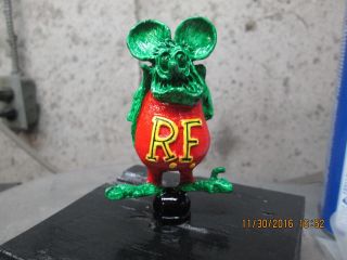 Rat Fink Vintage Rare Ed Roth Hand Painted Ratrod Hotrod Car Hood Ornament
