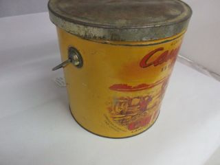 VINTAGE CAMPBELL BRAND COFFEE TIN CAN ADVERTISING 4 LB SIZE M - 32 3