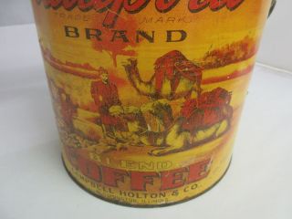 VINTAGE CAMPBELL BRAND COFFEE TIN CAN ADVERTISING 4 LB SIZE M - 32 6