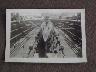 Italian Sub In Graving Dry Dock For Overhaul Vtg 1940 