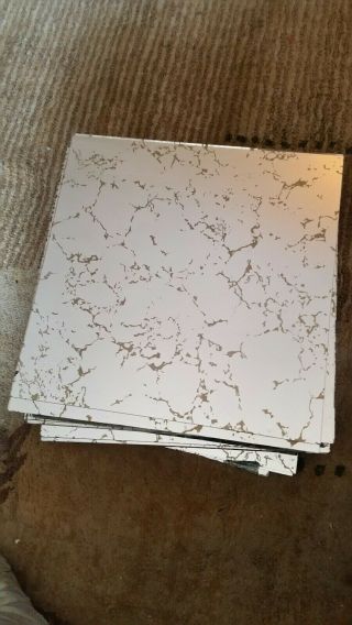 25 Vintage Glass 12”x12”mirror Tiles Retro Gold Vein