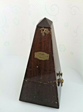 Rare Vintage Hamilton Metronome Mahogany Cased Fully Functional " Look "