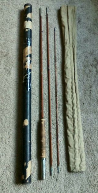 Vintage Bamboo 3 - Piece Wright & Mcgill Granger Victory G.  V.  8642 8ft Fly Rod