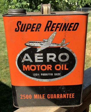Vintage Refined Aero Motor Oil 2 Gallon Can