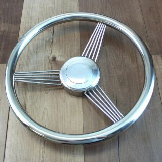 14 " Stainless Steel String Banjo Steering Wheel With Horn Button Classic Vintage
