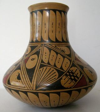 Vtg Signed Victor Ortiz Mata Ortiz Casa Grande Pueblo Indian Design Pottery Vase