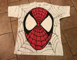 SPIDER - MAN 1993 Shirt Vtg XL marvel all over print carnage Venom xmen avengers 2