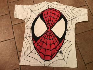 SPIDER - MAN 1993 Shirt Vtg XL marvel all over print carnage Venom xmen avengers 8