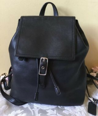 Coach 9827 Black Cowhide Leather Women’s Medium Backpack Vintage Euc