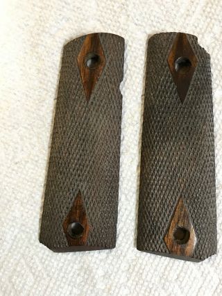 Vintage 1911 Diamond Checkered Walnut Grips