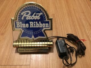 Vintage Pabst Blue Ribbon Beer Light Advertising Sign Cash Register Topper