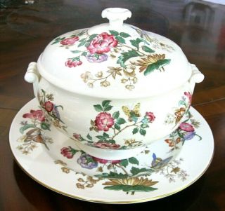 Very Rare Wedgwood Charnwood Pattern Soup Tureen With Drip Plate