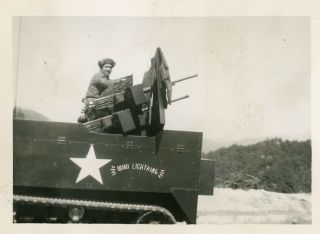 Org Wwii Photo: American Halftrack With Quad Guns “quad Lightning”