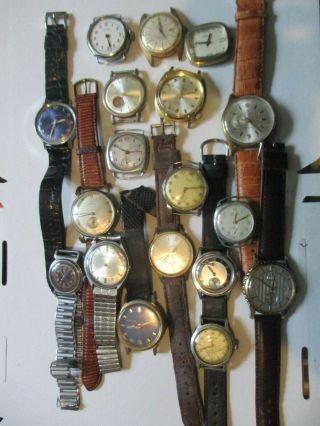 18 Vintage Watches Hand Wind For Spares