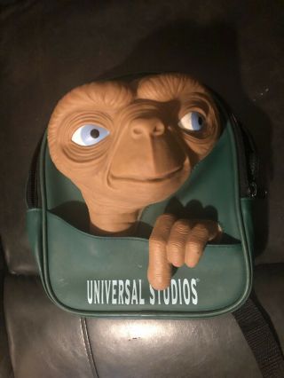 Vintage E.  T.  Universal Studios Backpack Bag Small 3d Face Very Rare Htf