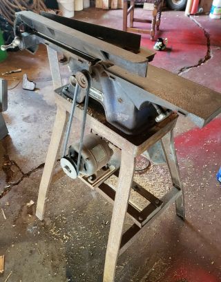 Vintage 1/4hp Cast Iron Belt Drive Craftsman 4 1/8 " Bench Planer 103.  0502