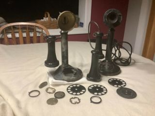 Vintage Western Electric Antique Black Candlestick Telephone Direct Line Parts