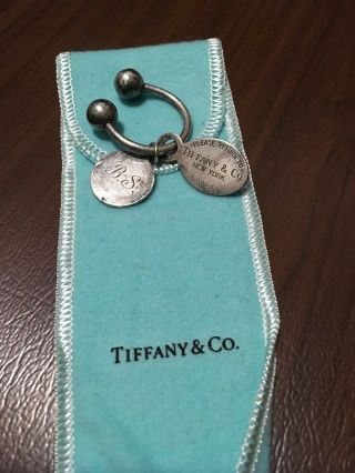 Vintage Tiffany & Co 925 Sterling Silver Horseshoe Ring Key Holder Return To Tag