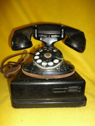 Vintage Western Electric Bell System Black Rotary Desk Telephone 1930 