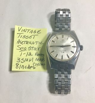 Vintage Tissot Automatic Seastar T 12 35mm 8 Inches Running