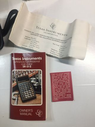 Vintage 1976 Texas Instruments TI SR - 51 - II Calculator and 5