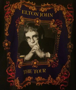 Vintage Elton John The Tour 1992 1993 World Concert Gianni Versace T Shirt Xl 90