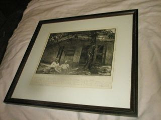 Vintage Artist Proof Signed:etching Blanding Sloan " Stage Drivers Retreat " (1931)
