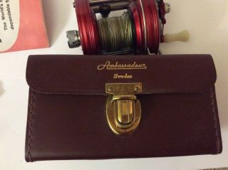 Vintage ABU Ambassadeur 5000 Reel - 4 Screw - w/Leather Case,  Box and Manuals 7