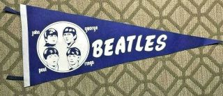 Rare The Beatles Vintage Pennant Banner 60 