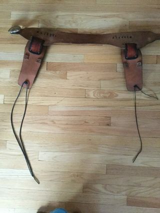 Vintage Western style leather two gun holster & belt 7
