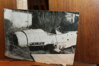 Vintage Wwii Photo Crashed German Airplane 5x7