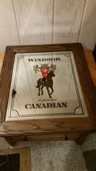 Vintage Framed Imported Windsor Canadian Supreme Whiskey Bar Mirror Sign 2