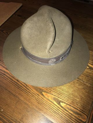 Rare Vintage Official Boy Scouts Of America Stetson Hat & Hat Board 7.  5