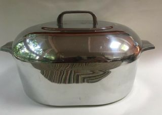 Vintage Magnalite Classic Covered Oval Roaster Trivet 4265p Wagnerware 6.  5qt