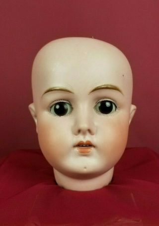 Antique German Gans & Seyfarth Bisque Socket Doll Head Brown Sleep Eyes