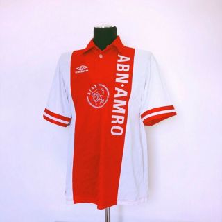 LITMANEN 10 Ajax Amsterdam Vintage Umbro Football Shirt 1993/94 (L) Finland 4