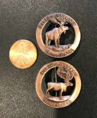 Vintage Hunting Badges - Field And Stream 2 Badges