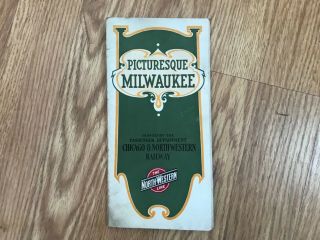 Vintage 1906 Chicago Northwestern Railway Milwaukee Wi Souvenir Photo Booklet