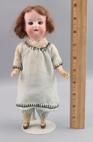 Small 10inch Antique Moa 200 Bisque Head Doll W/ Composition Body & Sleep Eyes