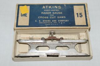 Vintage E.  C.  Atkins Raker Gauge (one 15) For Cross Cut Saws W/ Box Rare